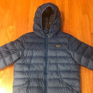 Reversible Down Hooded Sweater Jacket- Boys' Patagonia